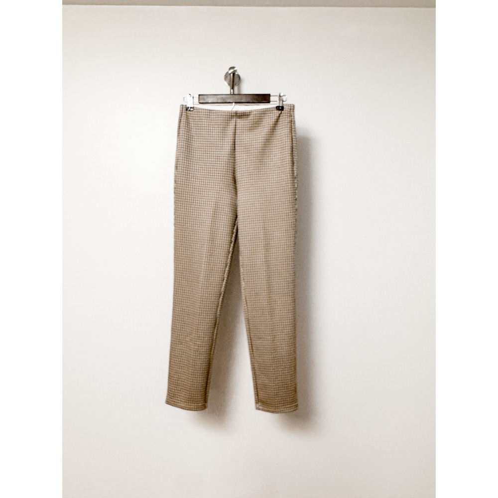 Adrianna Papell Winter Casual‎ Plaid Slim Leg Career Pants Tan Brown Size 8